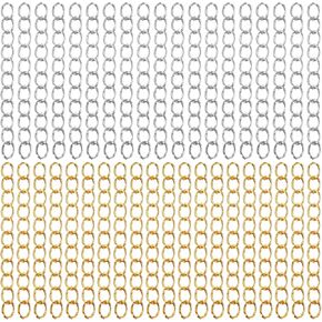 200pcs سلسلة موسع لصناعة المجوهرات ، قلادة تمديد الفضة والذهبية ، سلاسل تمديد قابلة للإزالة لسوار قلادات صنع المجوهرات ، الكرات ،