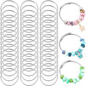 45 Pcs Snake Charm Bracelet Set Stainless Steel Expandable Bangle Bracelets Adjustable Silver Snake Bracelet Chain for Women DIY Jewelry Making Supplies Christmas Birthday Gifts