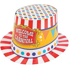 Fun Express Welcome to the Carnival Top Hat - Set of 12 Circus Party Hats