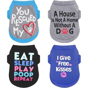 4Pack Dog Dorts for Dogs Small Girl Boy Dog Shirt Sit Soft Swaysy Puppy Clotherless Sweetshirt switshirt small outfit to Chihuahua Yorkie ، XS ، Group2