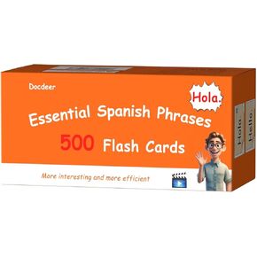 500 Spanish Phrases Flash Cards Flashcards for Adults & Beginners - Learn Spanish Phrases for Beginners