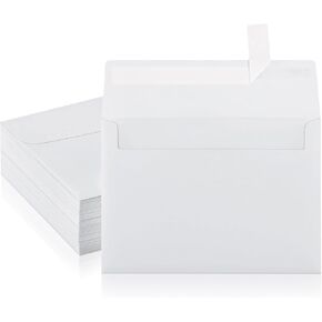 5x7 Envelopes, 50 Packs White A7 Envelopes for Invitations, Envelopes Self Seal for Weddings, Invitations, Greeting Cards, Photos, Postcards, Mailing, Printable