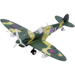 Gzpynsgaoh British Spitfire Fighter Plastic Model Kit - 1:48 مقياس ، طائرة قابلة للبناء 4D لعشاق العسكريين ، مجموعات الطائرات الكلاسيكية للنموذج العالمي العالمي العالمي ، نموذج تجميع الطائرات 4D (Olive Green)