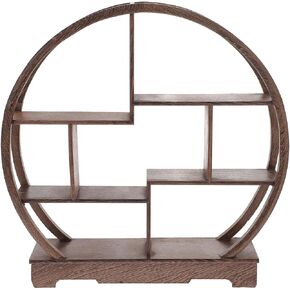SUPVOX Chinese Wooden Display Stand Solid Wood Assemble Display Rack Rosewood Storage Shelf Crafts for Home Office Organizer (Without Ornaments)