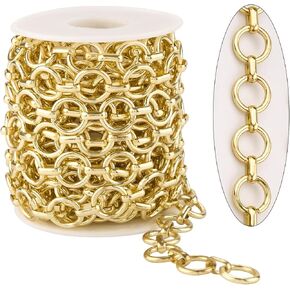 KYUNHOO 5 Meters Gold Plated Chains for Jewelry Making Paperclip Chain Roll Iron Craft Link Jewelry for Handcraft DIY
