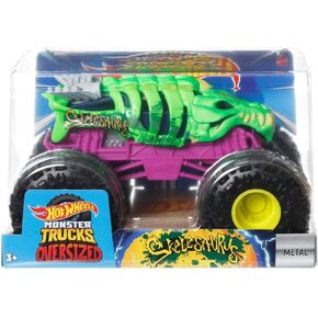Hot Wheels Monster Trucks Skelesaurus 2024 Toy, 1:24 Scale Die-Cast