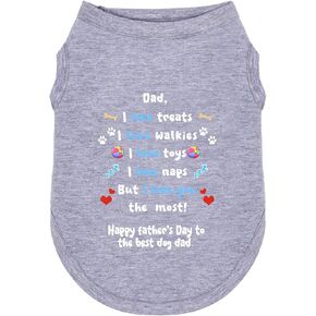 Happy Best Dog Dad Fathers Day Small Dog Clothes Outfit Shirts Gifts for Men – Large Medium Sized Girl Female Dogs Puppy Sleeveless Holiday Apparel Vest with Letter Print M