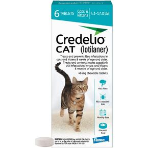Credelio Cat Tick & Flea Prevention وعلاج Cats 4.1-17 رطل. | إمداد 1 شهر in Saudi Arabia