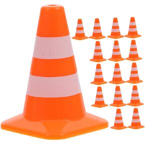 TOYANDONA 16pcs Mini Traffic Cones for Boys and Girls Interactive Toys for Fun Playtime Learning Traffic Rules Lightweight Simulation Cones for Table Scenarios