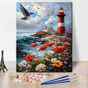 TUMOVO Adult Paint by Number Kits on Canvas, Wild Flowers Paint by Numbers, Simple Painting Paint by Numbers, Flowers Paint by Numbers Kit for Adults Beginner Oil Painting Kits Gift, 16 x20 Inch