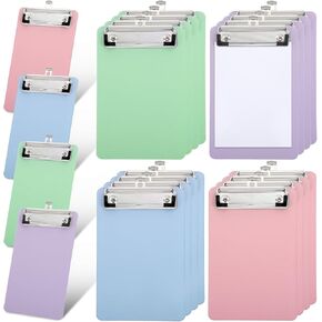 20 Pcs Small Clipboards 4.7x7.3 Inch Plastic Colorful Clipboards Cute Mini Clipboard Size Pocket Clip Boards with Profile Clip A6 Clipboard for Warehouse Classroom Outdoor Work Office Supplies