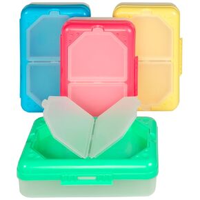 C-Line Poly 3-Compartment Storage Box with Snap Lid, 1 Storage Box, Color May Vary (48500)