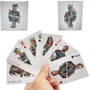 Trump Playing Cards with Linen Include Trump,Melania,Vance, Elon Musk and Biden Joker，Double-Sided Printing MAGA Playing Cards