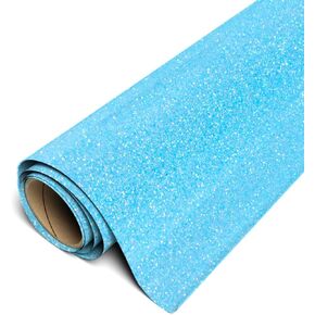 Siser Glitter HTV 11.8"x5ft Roll - Iron on Heat Transfer Vinyl (Neon Blue)