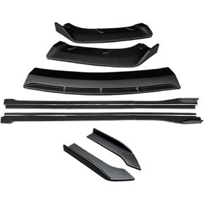Spoiler Separator, Car Front Bumper Lip Body Kit Chin Spoiler Protector Side Skirts Extensions Rear Wrap Angle Carbon Look Compatible with Infiniti Q60 2013(Black)