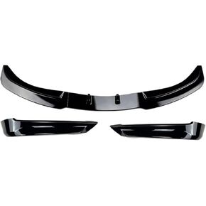 Spoiler Separator, Gloss 2005-2008 Compatible with BMW E90 E91 320i 325i Pre-LCi Car Front Bumper Lower Chin Lip + Side Splitter Canards Diffuser Kit Protector(One Set Gloss Black)