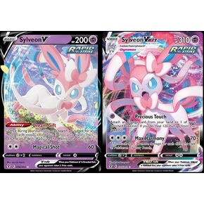 Sylveon V & Vmax - Evolving Skies - Pokemon Ultra Rare Lot - 074/203 & 075/204