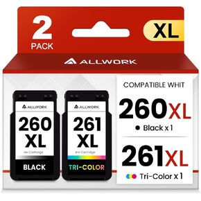 260XL 261XL Replacement for Canon 260 and 261 Ink Cartridges PG-260 CL-261 XL High Yield for Pixma TS6420a TS6400 TS6420 TR7020a TR7000 TR7020 TS5320 TS5300 Printer Ink Cartridge(1 Black, 1 Tri-Color)