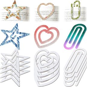 15 Pcs Jumbo Sublimation Blanks Paper Clips – Heart, Star & Classic Clip Shapes – Heat Transfer Acrylic Bookmarks for DIY Crafts, Gifts, School & Office