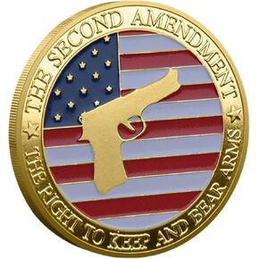 The Second Amendment Challenge Coins – Cold Plated Collectible Souvenir – 2nd Amendment Right to Bear Arms Coin with Display Case