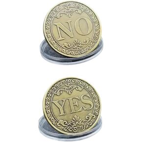 Decision Maker Flip Coin, YES or NO Challenge Coin with Protective Case, Antique Bronze, (Pack of 1)