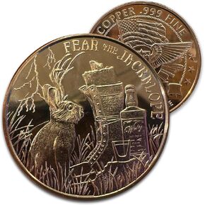 1 oz Copper “ Fear of The Jackalope" : Cryptid Creatures