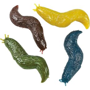 Fun Express Sticky Stretch Slug Toys (Set of 12) Gross Rubber Worm Novelty Toys