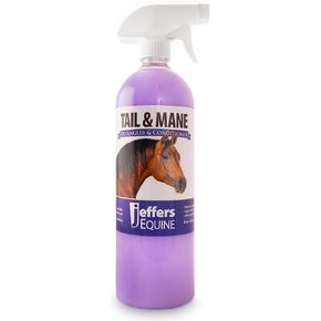 Jeffers Equine Tail & Mane Detangler & Conditioner for Horses, 1 Gallon – Soft, Shiny & Silky Finish – Eliminates Knots & Tangles, Frizz Control, Volumizing Formula – Healthy, Light & Clean Fragrance