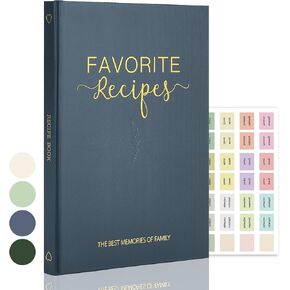 Blank Recipe Book to Write in Your Own Recipes, Hardcover Recipe Journal, 140+ Empty Family Recipe Book, Waterproof Recipe Notebook, Cream