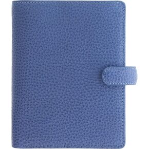 Filofax Finsbury Organizer, Pocket Size, Vista Blue - Traditional Grained Leather, Six Rings, Week-to-View Calendar Diary, Multilingual, 2025 (C029502-25)