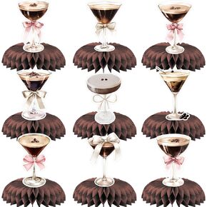NANAGALI 9 Pcs Espresso Martini A Tini Older Honeycomb Centerpiece, A Bit Tini Older for Espresso Martini Birthday Party Decorations