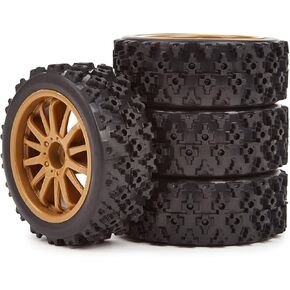 1/10 Scale R/C Car Wheels, Rally Tires & On-Road Tires, 12mm Hex, for Tamiya XV01, XV02, TA06, TT01, TT02, PTG2, 144001, A959, HPI, Kyosho,Kingtair Tire