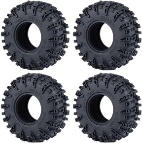 4Pcs 1.3" Tires - 70mm High Rebound Rubber Tires with Foam Inserts for 1/18 1/24 Micro Crawlera TRX4M SCX24 Upgrade Parts, Style A