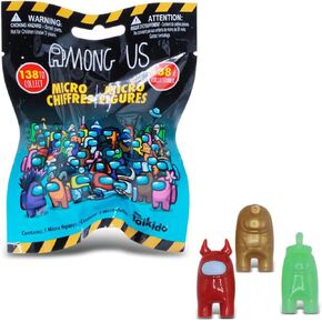 Among Us Micro Figures – Blind Bag of 3 Officially Licensed Crewmate & Imposter Mini Figures (138 to Collect + Metallic & Glow-in-The-Dark Surprise)