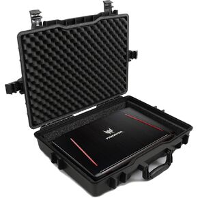 CASEMATIX 17" Elite Custom Waterproof Laptop Case Compatible with Acer Predator Helios 300, Helios 500, Nitro 5 and More 15.6 inch & 17.3 inch Gaming Laptops with Accessories