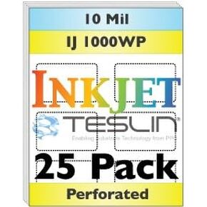 Perforated Inkjet Teslin® Synthetic Paper - 10 Sheets