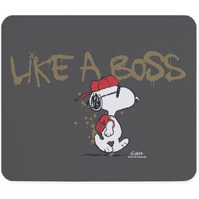 CafePress Peanuts Snoopy Like A Boss Mousepad Non-Slip Rubber Gaming Mousepad