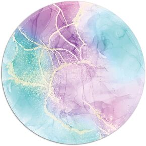 Round Mouse Pad with Stitched Edge, Glide Fabric Mousepad, Non-Slip Base Portable Mouse Pads, Small Mouse Mat for Office & Home, 7.87×7.87×0.12 inches (Little Flower)