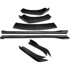 Spoiler Separator, Car Front Bumper Splitters Lip Body Kit Spoiler Side Skirts Extensions Rear Wrap Angle Carbon Look ABS Compatible with Peugeot 508 2011-2014(Gloss Black)