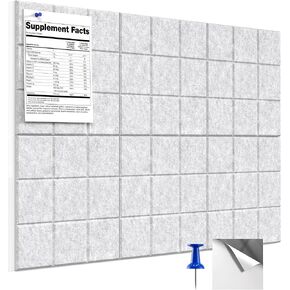 MaxGear Nine-Grid Cork Board 36" x 24" Self-Adhesive Pin Board, 6 Pack Black Felt Bulletin Board Tiles, Wall Panels Alternative with Pushpins for Office, Home Photo Meno, School Decor