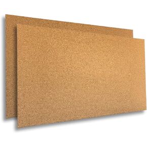 Manton Cork 24" x 36" x 1/4" Thick Cork Sheets (2-Pack), 100% Natural and Sustainable Cork Bulletin Boards. Perfect for Home, School, and Office