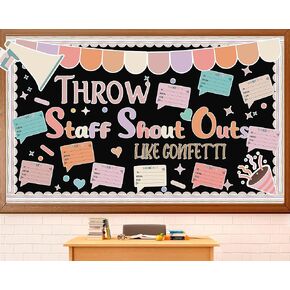 Staff Shout Out Bulletin Board Decorations Throw Staff Shout Out Like Confetti Bulletin Board Set Boho Appreciation and Recognition DIY Craft Cutouts for School Classroom Office Door Wall Supplies