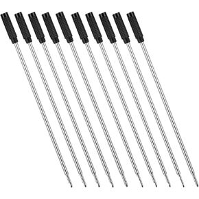 10 Pcs Ballpoint Ink Pen Refills for Twist Pens 4.5'', 1mm Medium Tip Black, Compatible with Cross Pen Refills
