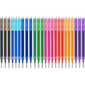 Erasable Gel Ink Pen Refills Compatible with Frixion Friction, 24-Pack 0.7mm, Fast Dry 8 Colors