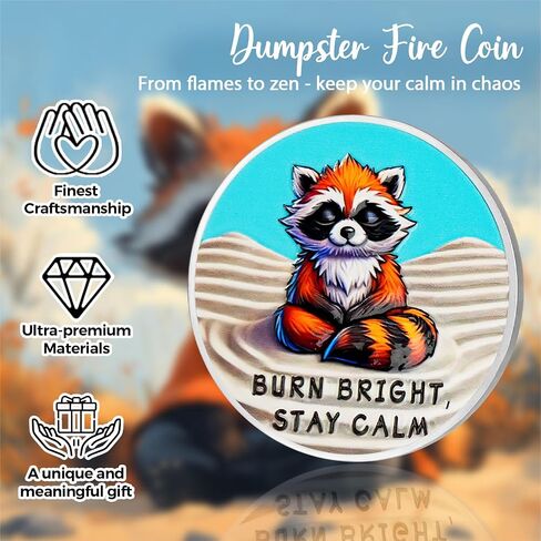 CHURYUML Dumpster Fire Zen Garden Coin - Inspirational Everything is Fine Dumpster Fire Coin, Hilarious Pocket Token Funny Office Gifts for Coworkers Colleagues Women Men Unique Workplace Memorabilia in Saudi Arabia