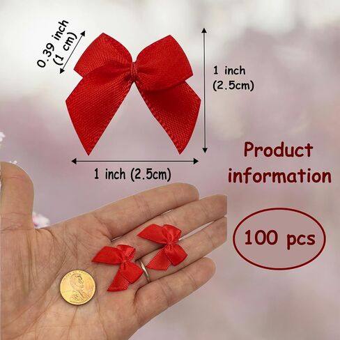 100 PCS أقواس صغيرة أسود للحرف اليدوية ، 1 بوصة صغيرة من أقواس الشريط الساتان الصغيرة البهجة دبابيس DIY الحرف الهدايا حفل زفاف STCKING SCRABKING in Kuwait