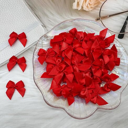 100 PCS أقواس صغيرة أسود للحرف اليدوية ، 1 بوصة صغيرة من أقواس الشريط الساتان الصغيرة البهجة دبابيس DIY الحرف الهدايا حفل زفاف STCKING SCRABKING in Kuwait