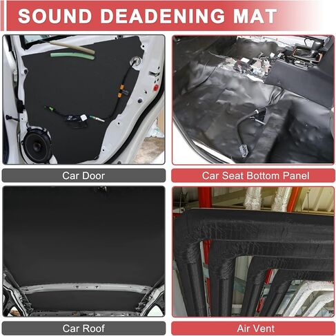 ACROPIX 157mil 4mm 55sqft Universal Sound Deadening Mat 15.7 "x13" مجموعة وسادة تخميد الحرارة الرغوية مع شريط رقائق معدنية وأداة تثبيت سوداء - حزمة من 39 in Saudi Arabia