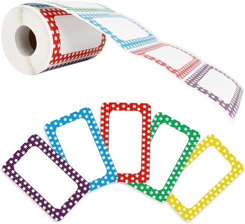 Plain Name Tag Stickers Colorful Border Name Tag Labels, 3.5" x 2.25"Colors 500 Pcs Blank Tag Labels with Perforated Line for School Office Home in Kuwait