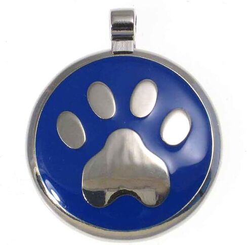 LuckyPet Paw Print Enamel Jewelry Pet ID Tag for Dogs and Cats, Personalized Engraving on The Back Side, Large (1 & 3/16 inches), Pink in Saudi Arabia